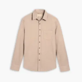 Zip Front Midweight Textile Solid Shirt | Taupe