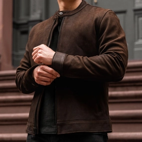 Racer Jacket | Tobacco (Brass Hardware) challenge StretchFit Fabric Technology