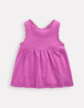 Cross-back Pom Vest-Foxglove Purple Luxury clothing