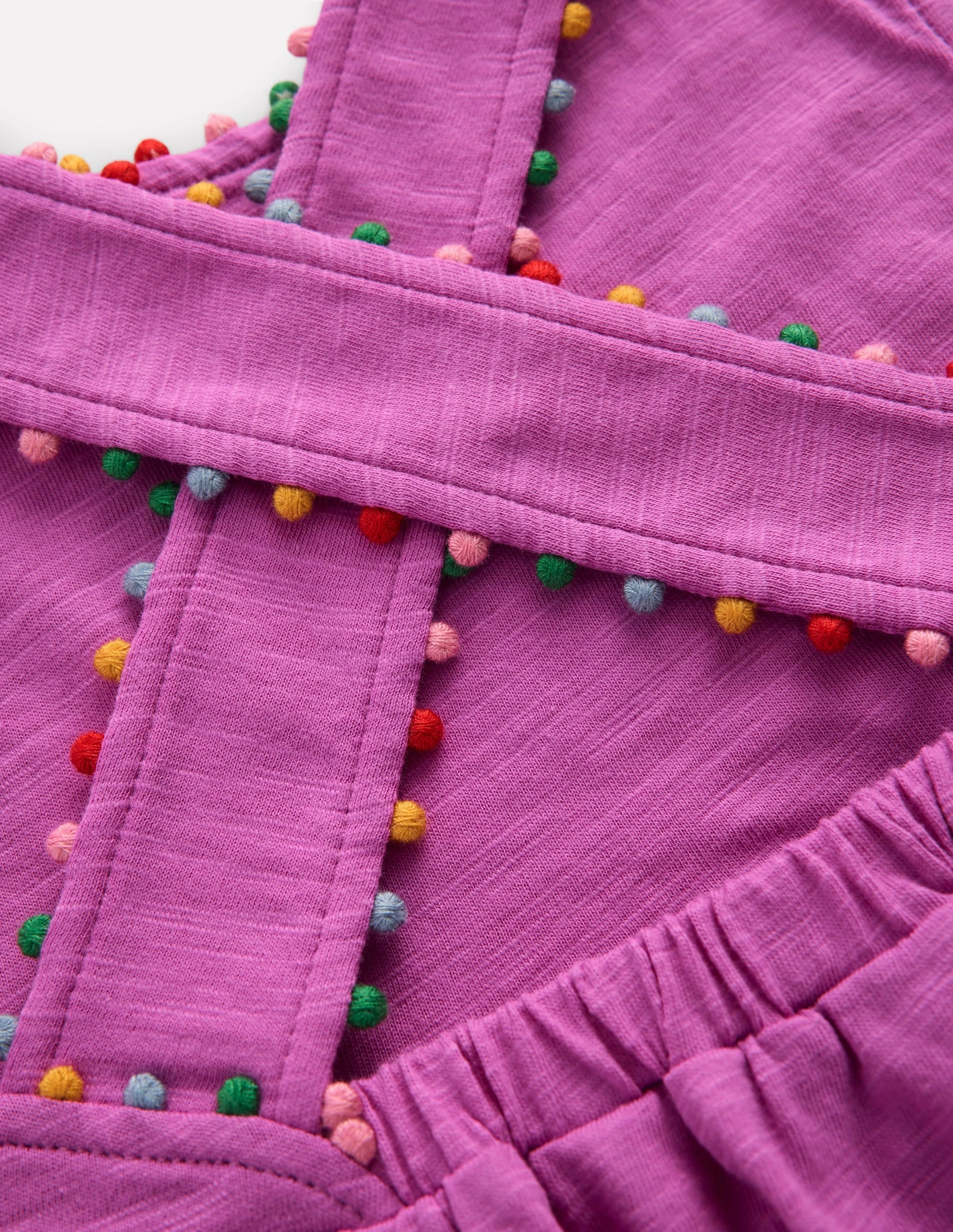 Cross-back Pom Vest-Foxglove Purple Comfortable Casual