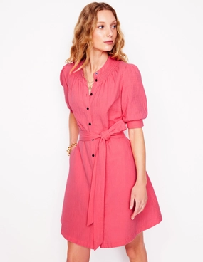 Ada Double Cloth Short Dress-Azalea Pink Gradient Shade