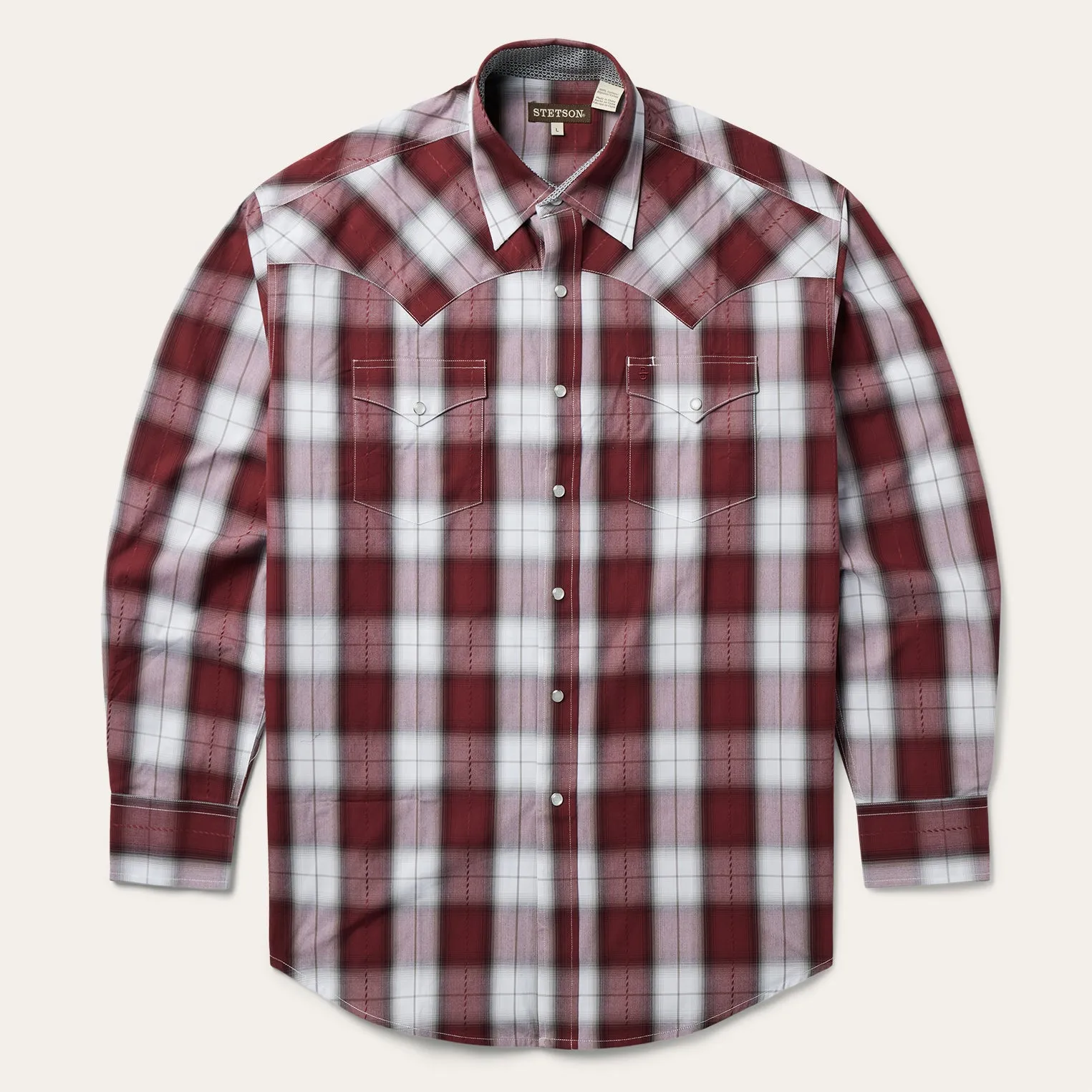 Shadow Plaid Western Shirt Polished Placket