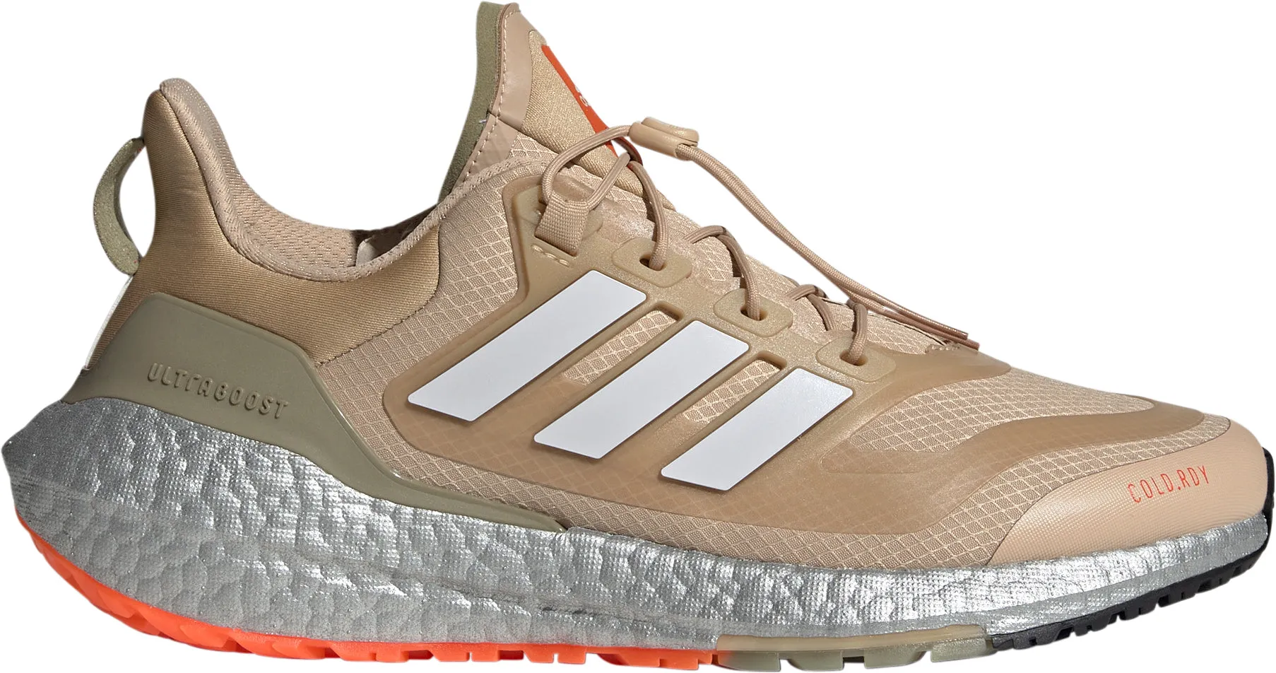 Stability Guide Rail Energy Cushioning adidas Ultra Boost 22 COLD.RDY 2 Mens Running Shoes - Brown