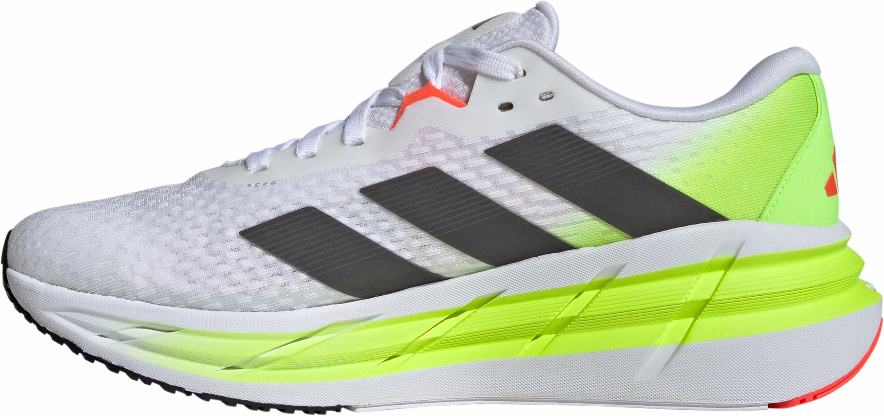 ground grip Transparent Monofilament Layers adidas Adistar 3.0 Mens Running Shoes - White