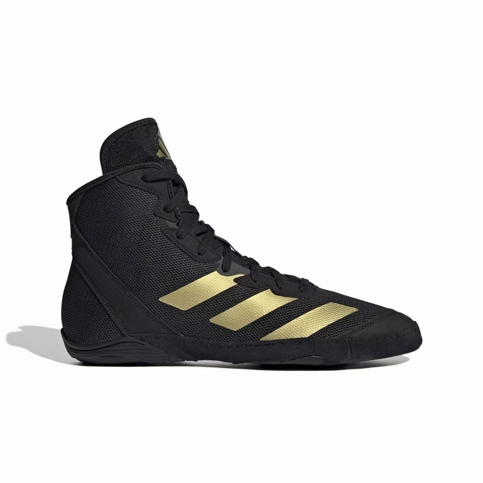 adidas Adizero 2024 Wrestling Shoes Black & Gold Boots Odor Control Technology