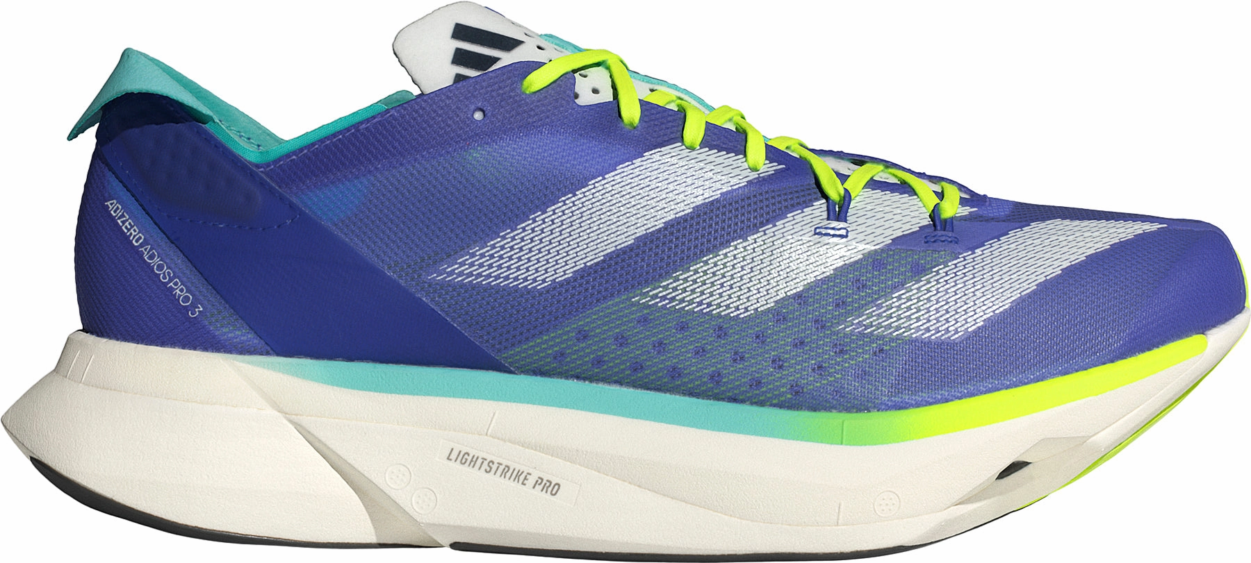 adidas Adizero Adios Pro 3 Mens Running Shoes - Blue traction - enhanced shoes