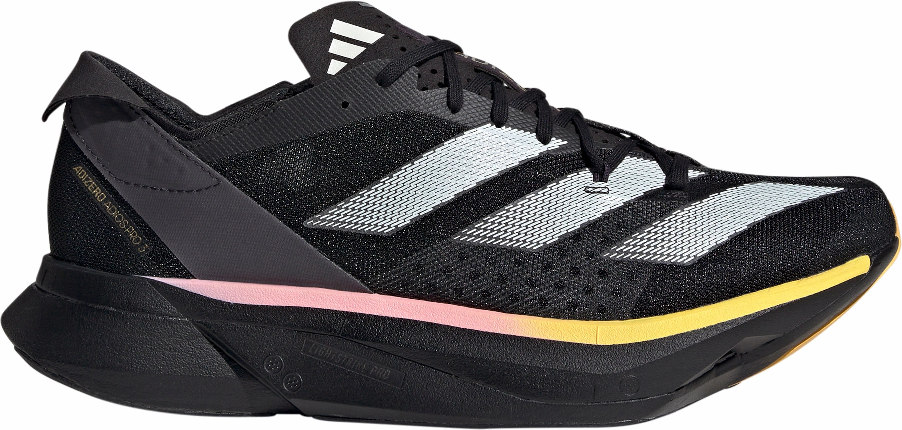 adidas Adizero Adios Pro 3 Running Shoes - Black wide - toe - box shoes running on a dirt track shoes