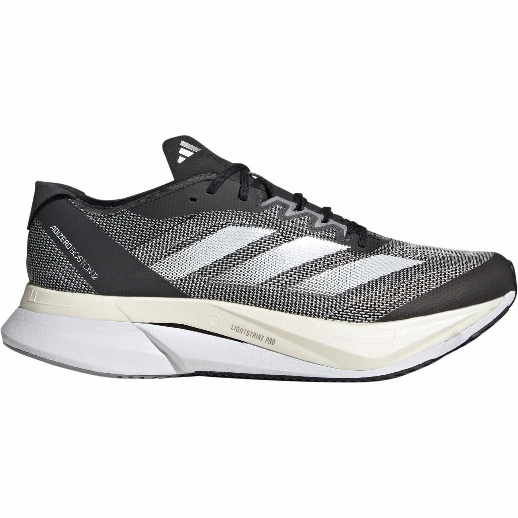 adidas Adizero Boston 12 Mens Running Shoes - Black running shoes for cross - country meets multi - density sole