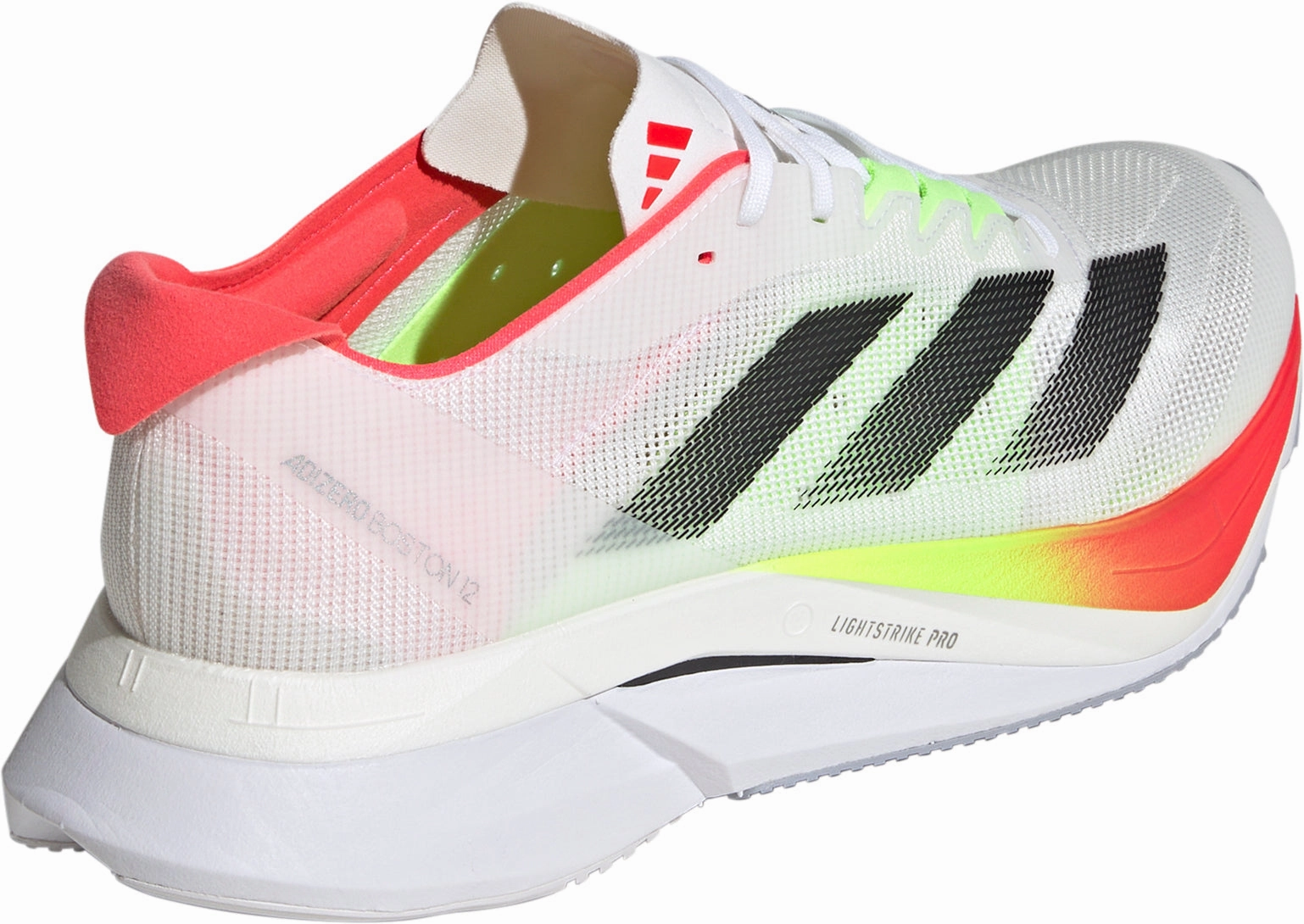 adidas Adizero Boston 12 Mens Running Shoes - White running shoes for professional male runners