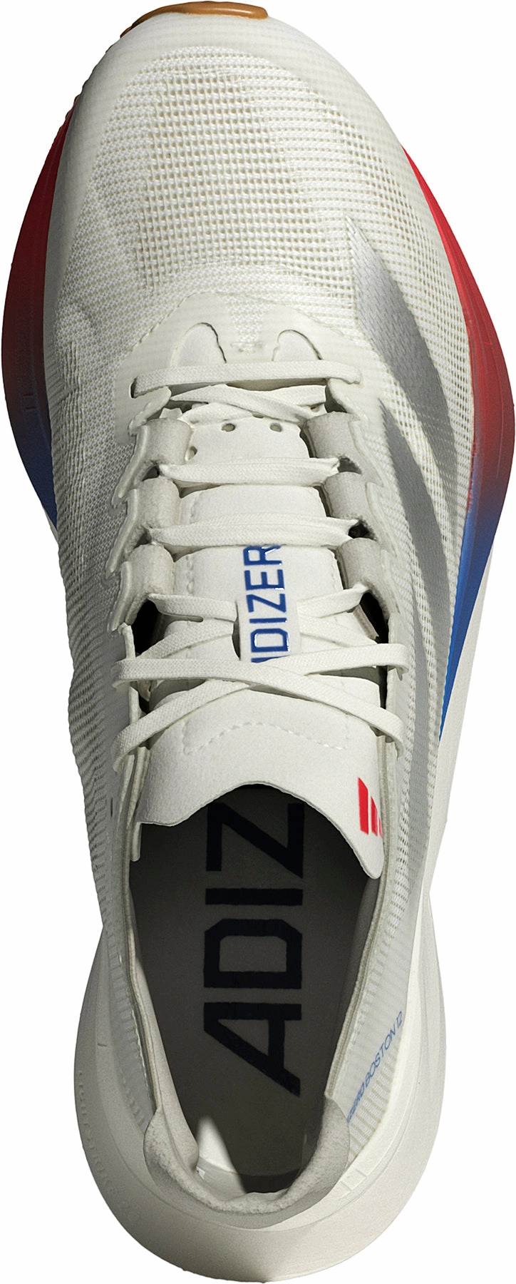 adidas Adizero Boston 12 Womens Running Shoes - White Micro Adjustable Closure right - foot