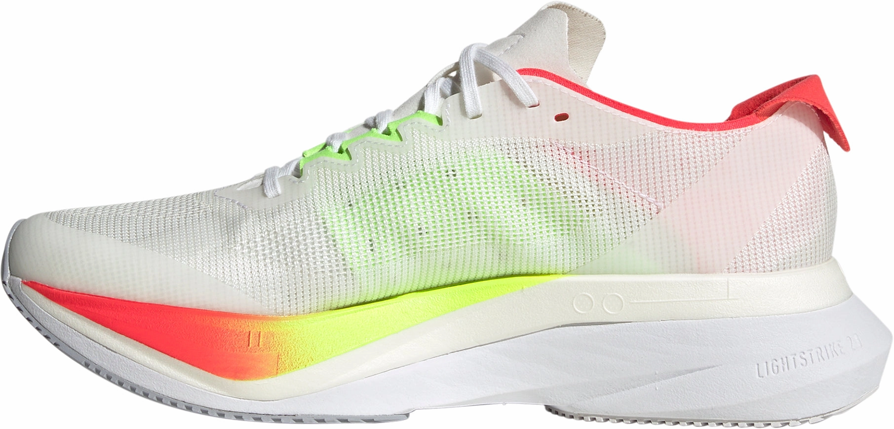 running in a sidewalk area shoes adidas Adizero Boston 12 Womens Running Shoes - White