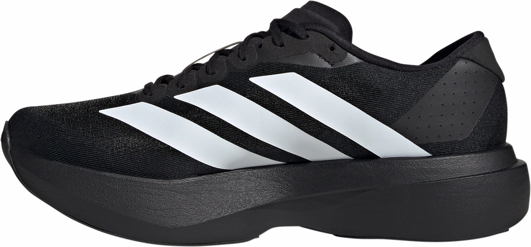 padded tongue running shoes Perforated Tongue adidas Adizero EVO SL Mens Running Shoes - Black