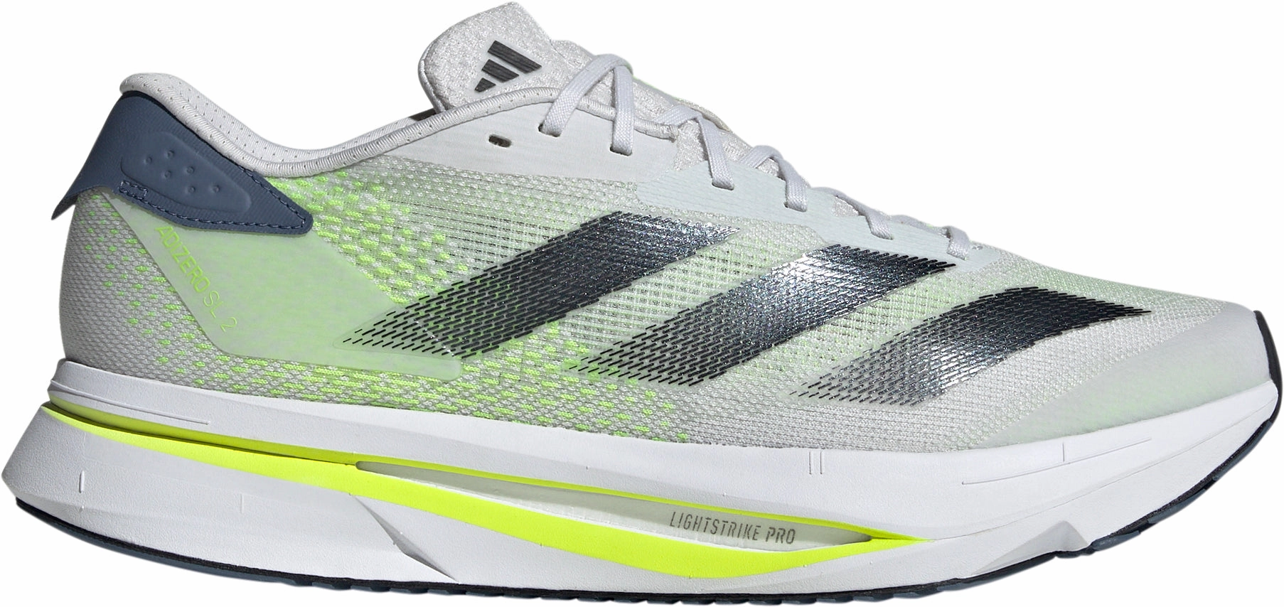adidas Adizero SL 2 Mens Running Shoes - White Snug Heel Cup medium widths