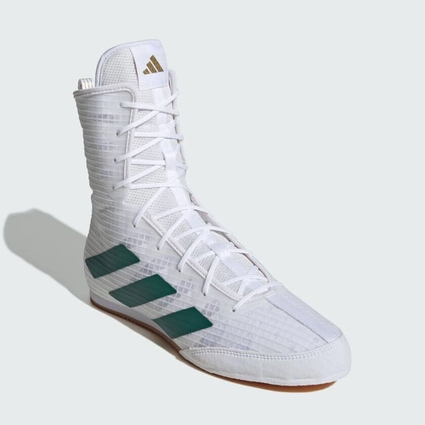adidas Box Hog 4 Boxing Boots White / Green Rugged Built River Crossing Eco Material Rough Terrain