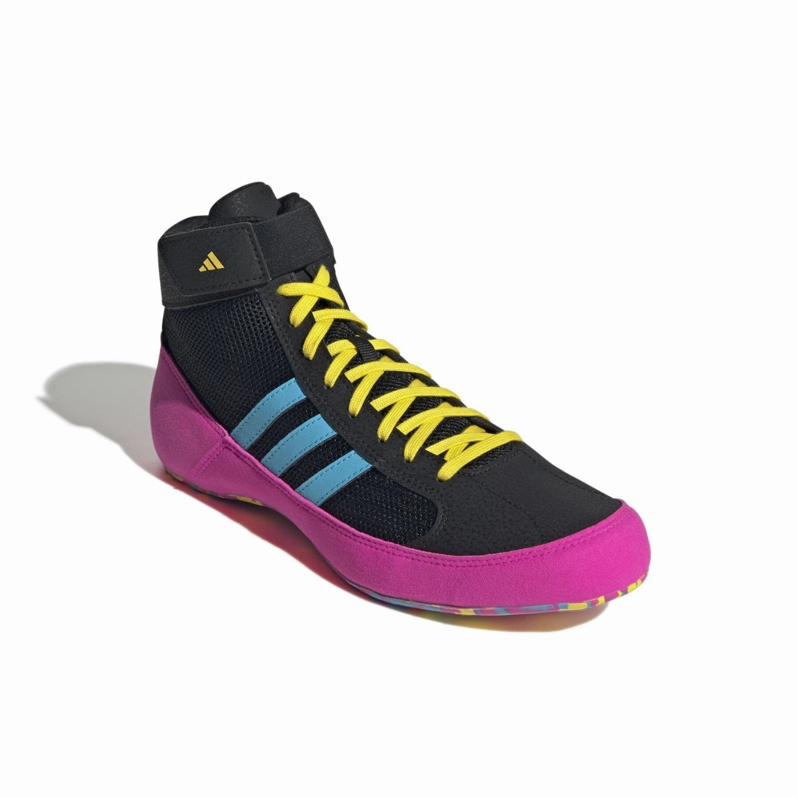 Lace-Up Design adidas HVC Kids Wrestling Shoes MMA Boxing Boots Trainers Childrens Havoc Black