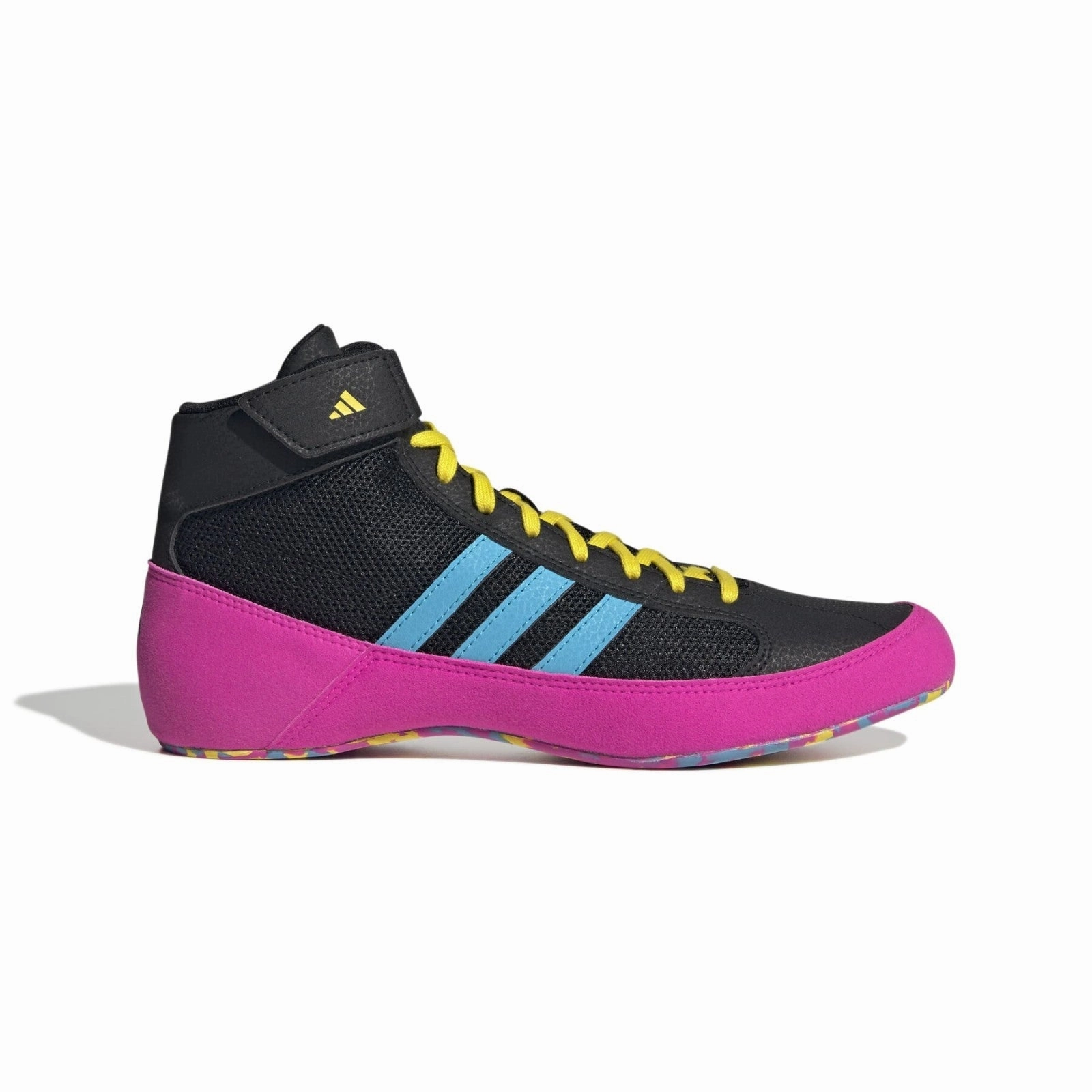 adidas HVC Kids Wrestling Shoes MMA Boxing Boots Trainers Childrens Havoc Black High Arch