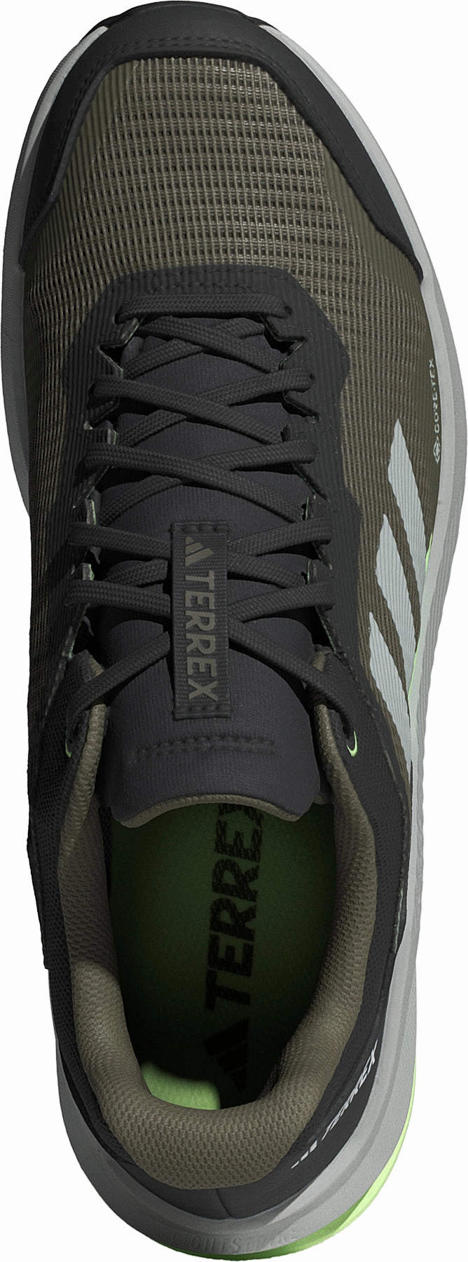 adidas Terrex Trail Rider GORE-TEX Mens Trail Running Shoes - Green heel - support shoes