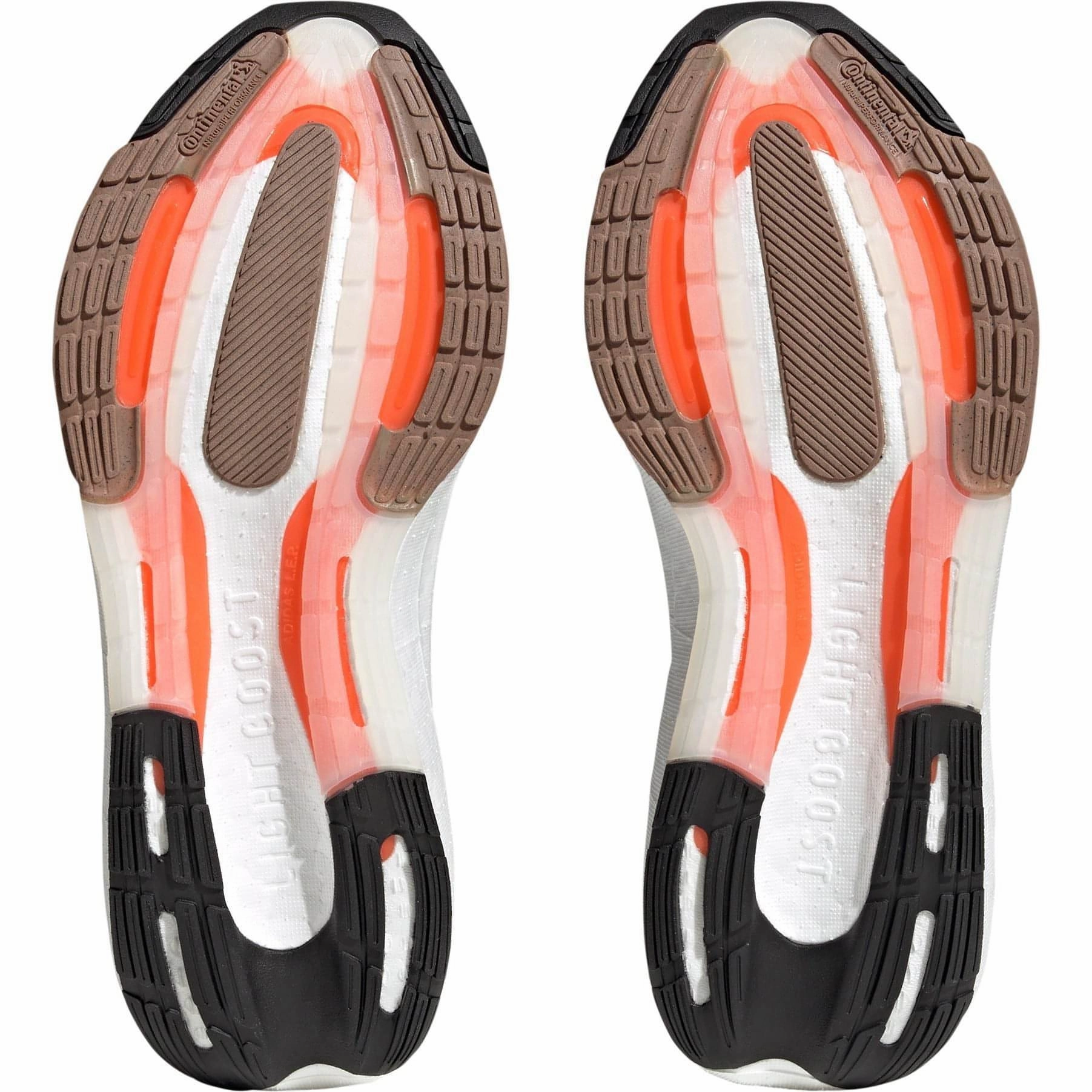 adidas Ultra Boost Light X Mens Running Shoes - White Ultimate Traction Molded Heel Hugger