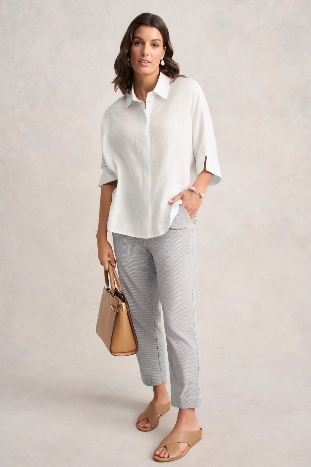 Erasable Surface Coating Relaxed Light Weight Shirt ?C White