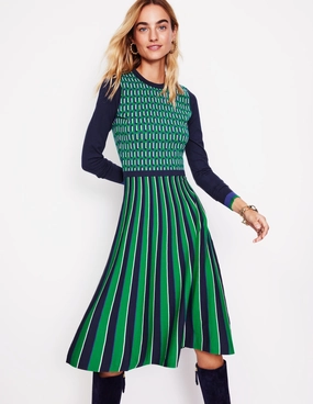Everyday Ready Maria Jacquard Knitted Dress-Rich Emerald, Jacquard