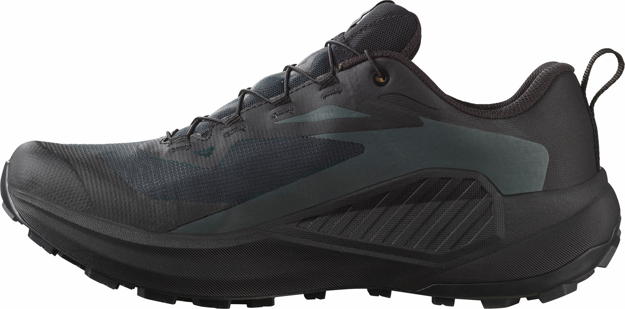 wave - cushion shoes Anti - roll Salomon Genesis GORE-TEX Mens Trail Running Shoes - Black