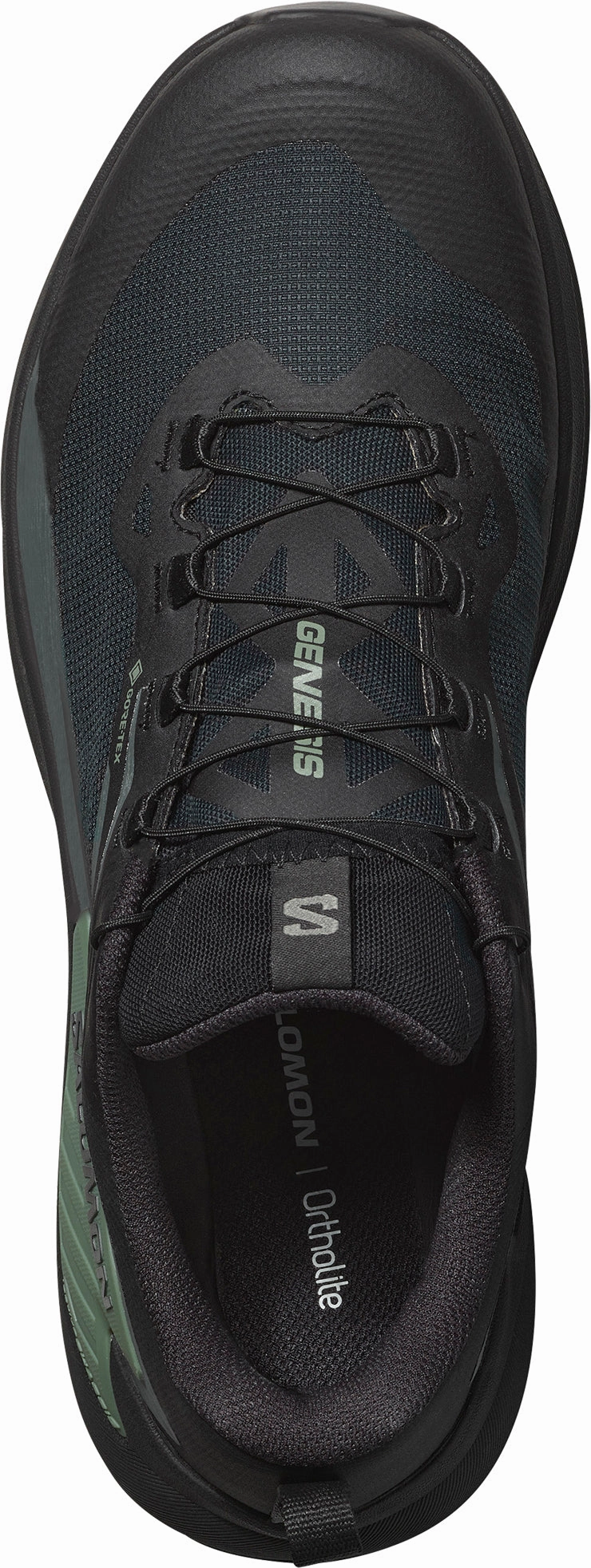 Salomon Genesis GORE-TEX Mens Trail Running Shoes - Black Reinforced - seams Stability Ride