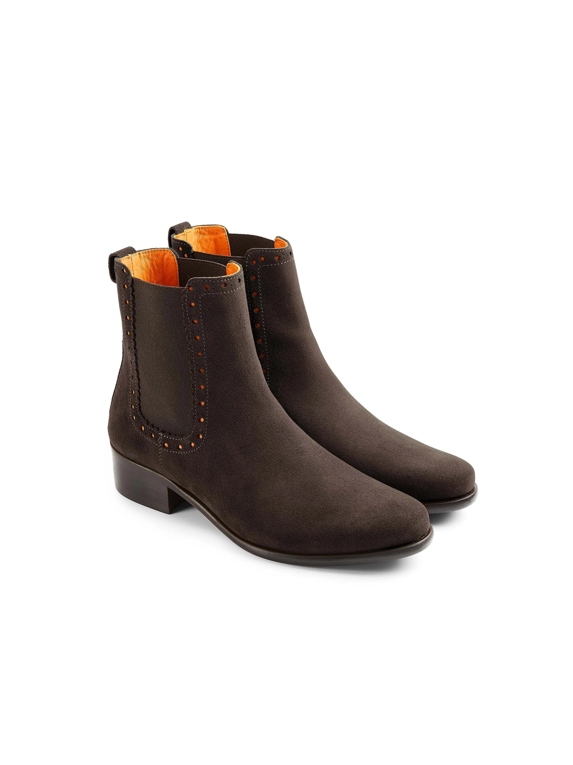 Abrasion Resistant Materials Brogued Chelsea - Chocolate