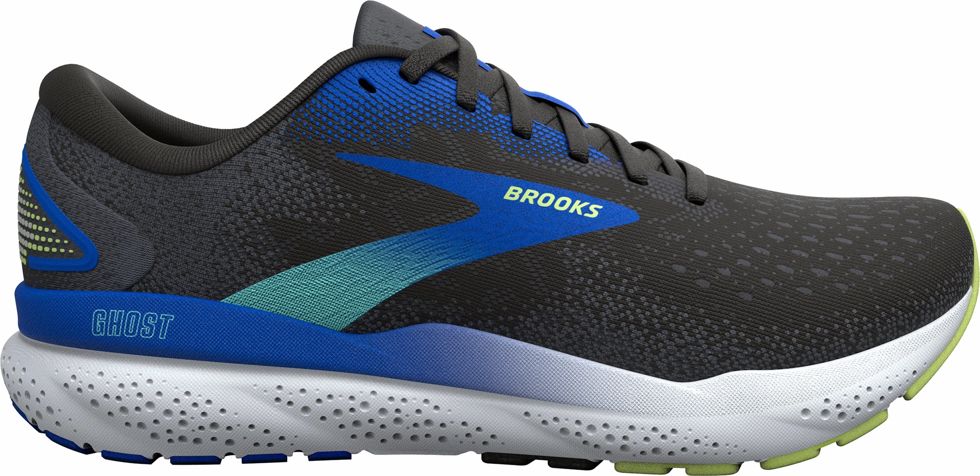 Asymmetric Collar Padding Brooks Ghost 16 Mens Running Shoes - Black