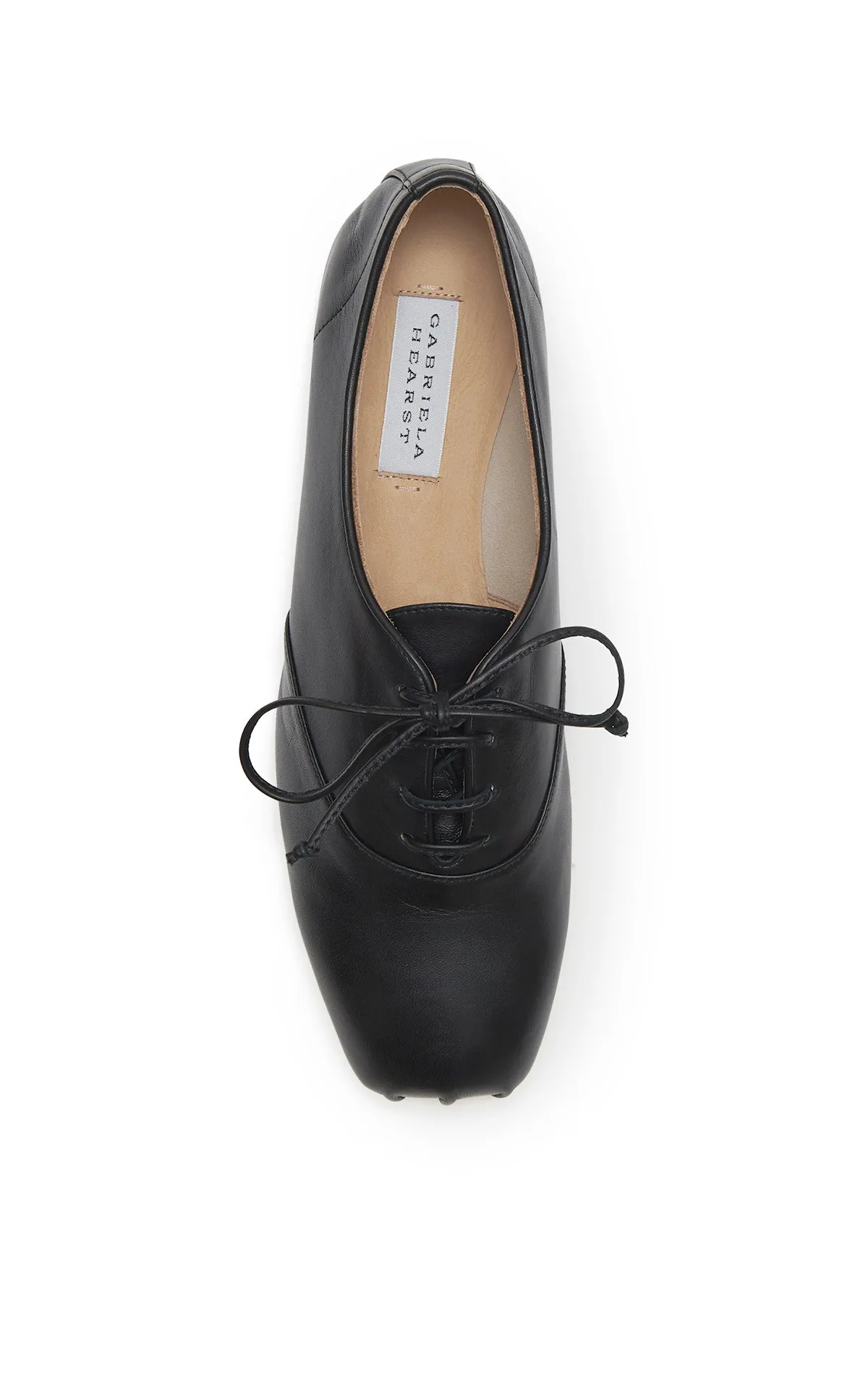 Maya Oxford Flat Shoe in Black Nappa Leather Versatile Cushioning