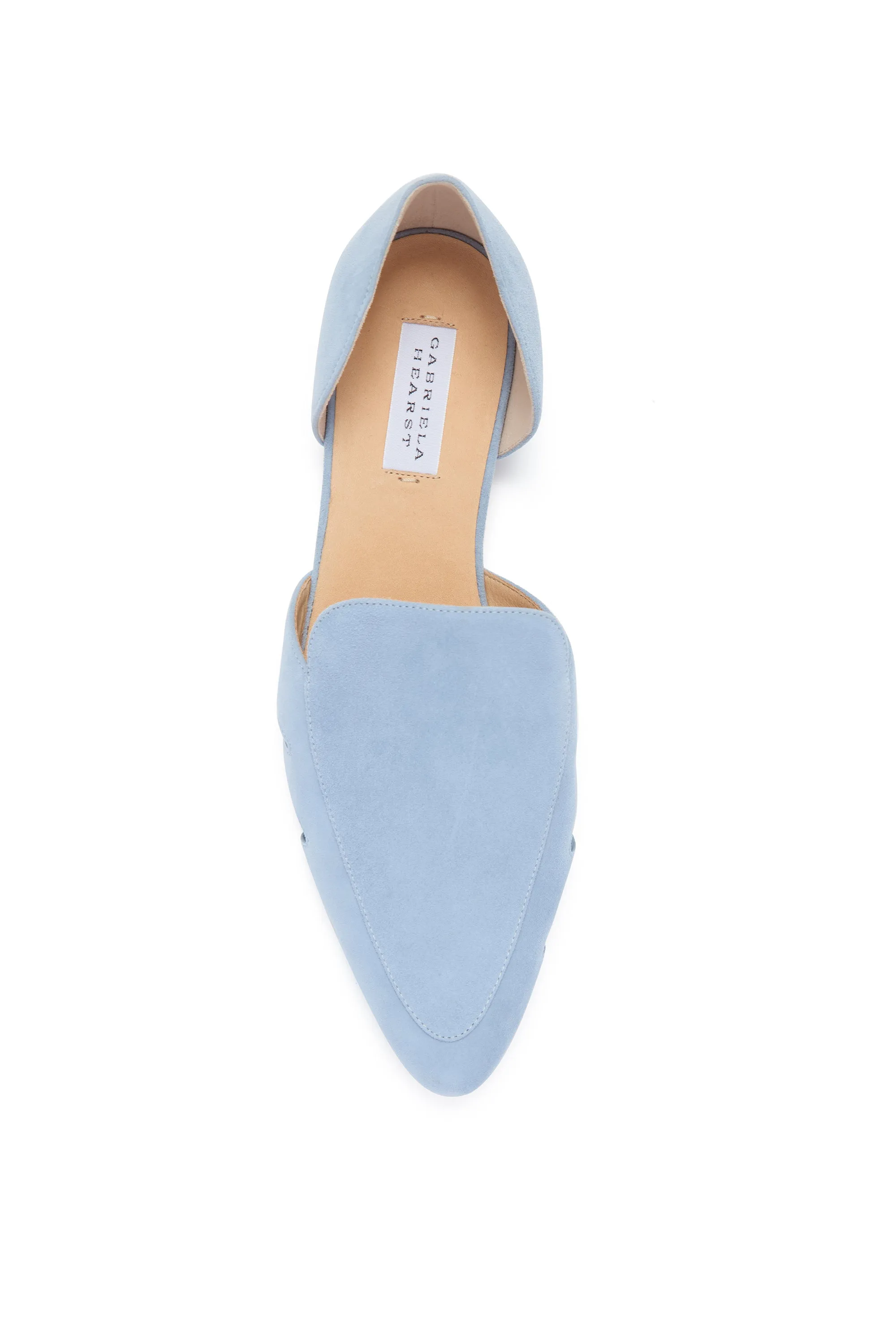 Rory Flat Shoe in Stone Blue Suede Bridge Step