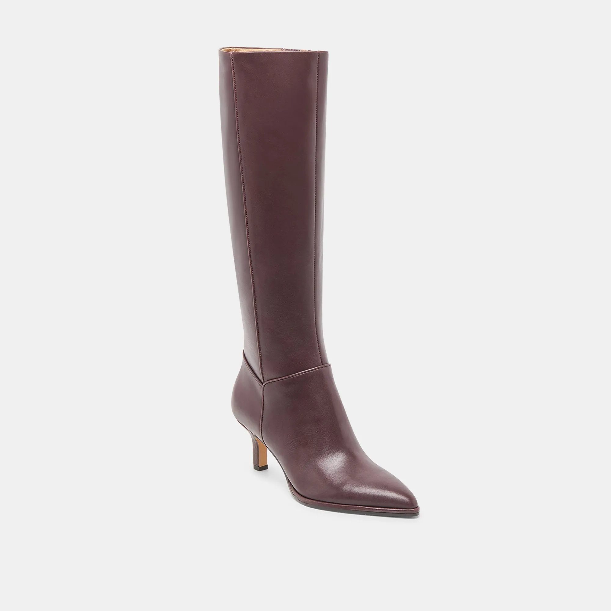 ALDY WIDE CALF BOOTS MULBERRY LEATHER Wedge Heel