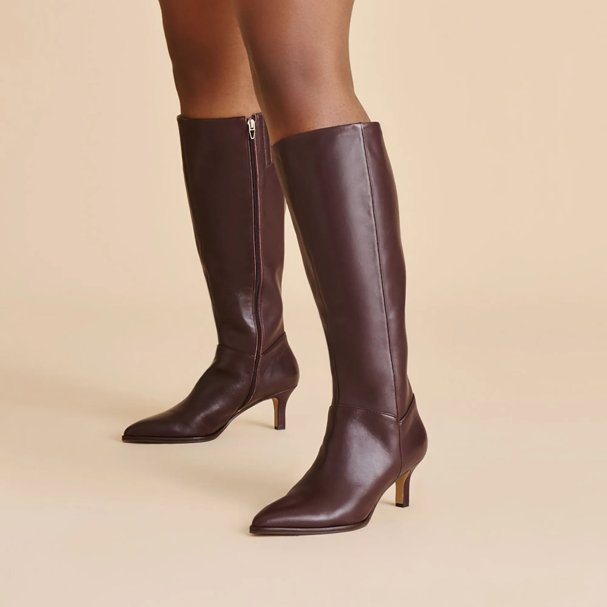 Functional ALDY WIDE CALF BOOTS MULBERRY LEATHER