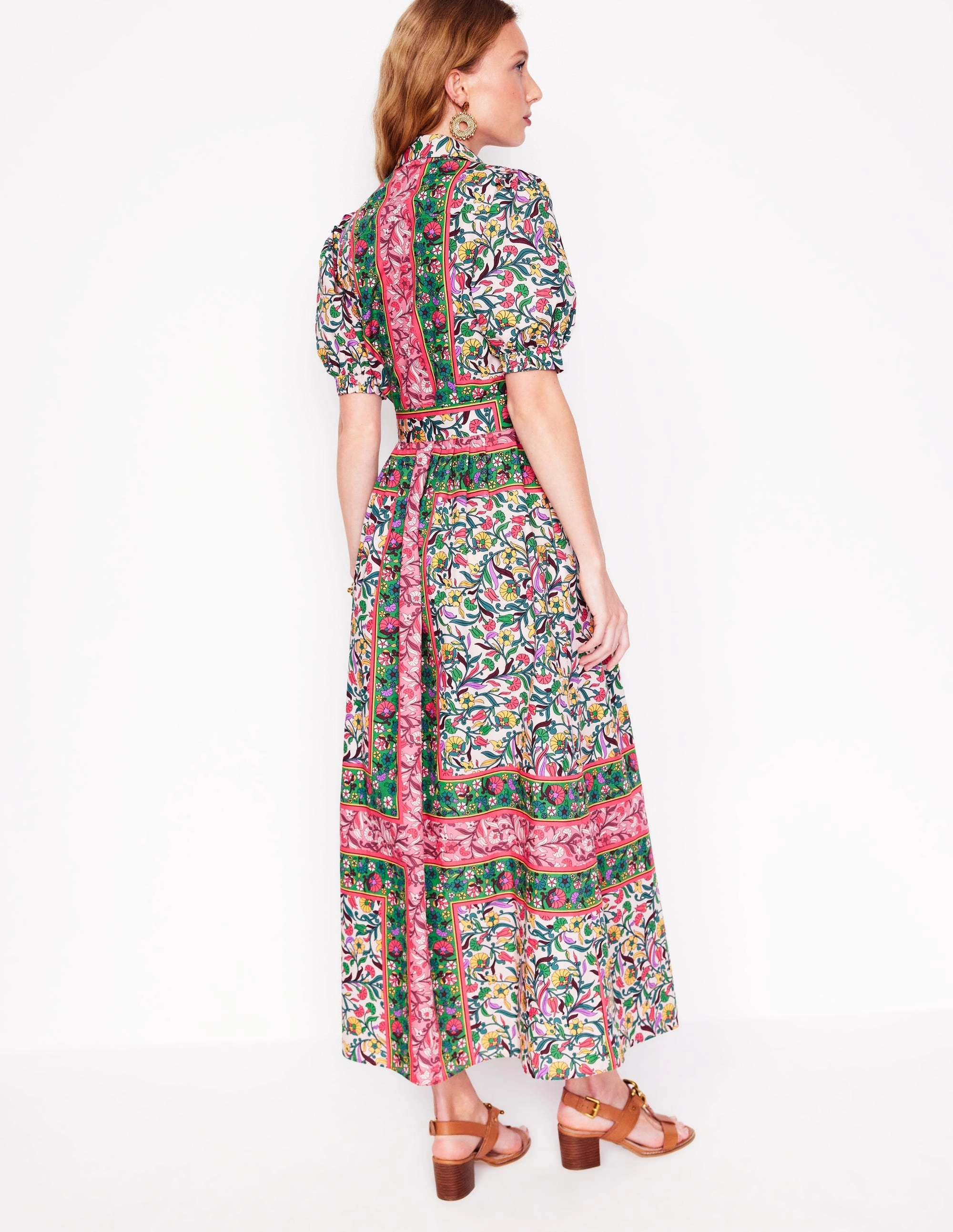 Alexa Maxi Shirt Dress-Multi, Enchanting Vine Sun-Protective
