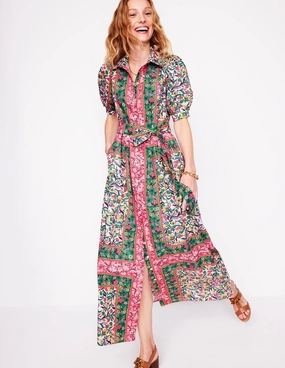Stylish Appearance Alexa Maxi Shirt Dress-Multi, Enchanting Vine