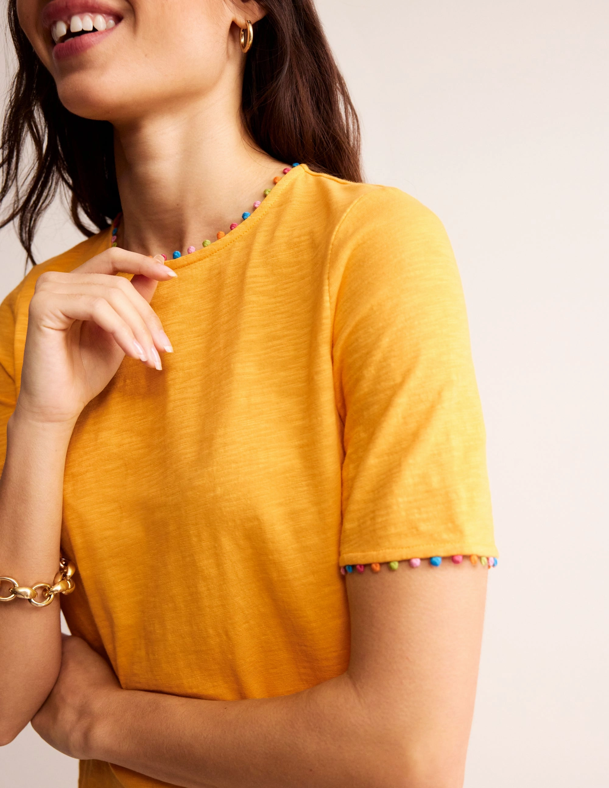 Fall Style Ali Pom Sleeve Dress-Artisan's Gold