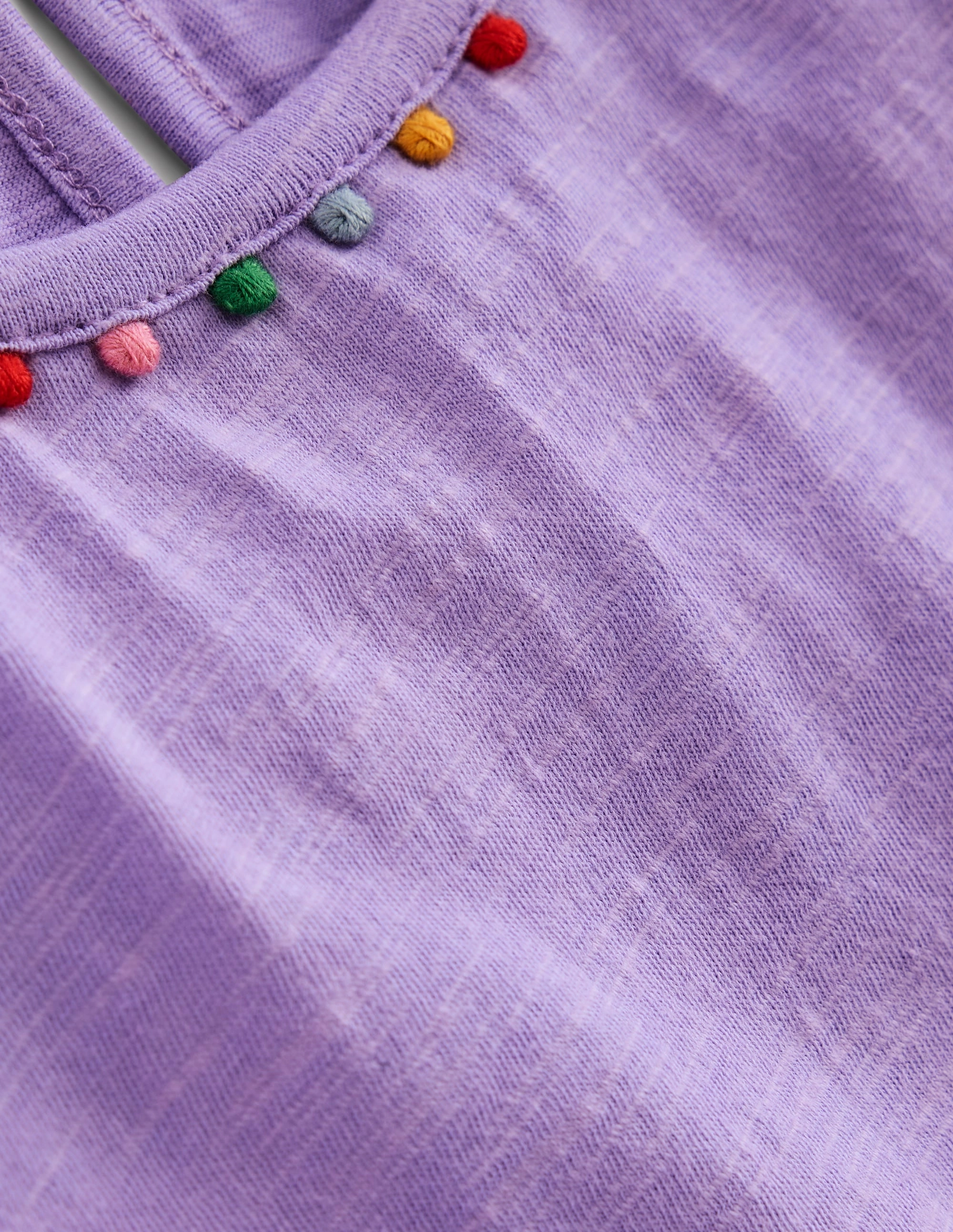 Ali Puff Sleeve Pom T-Shirt-Lavender Purple Soft Layers