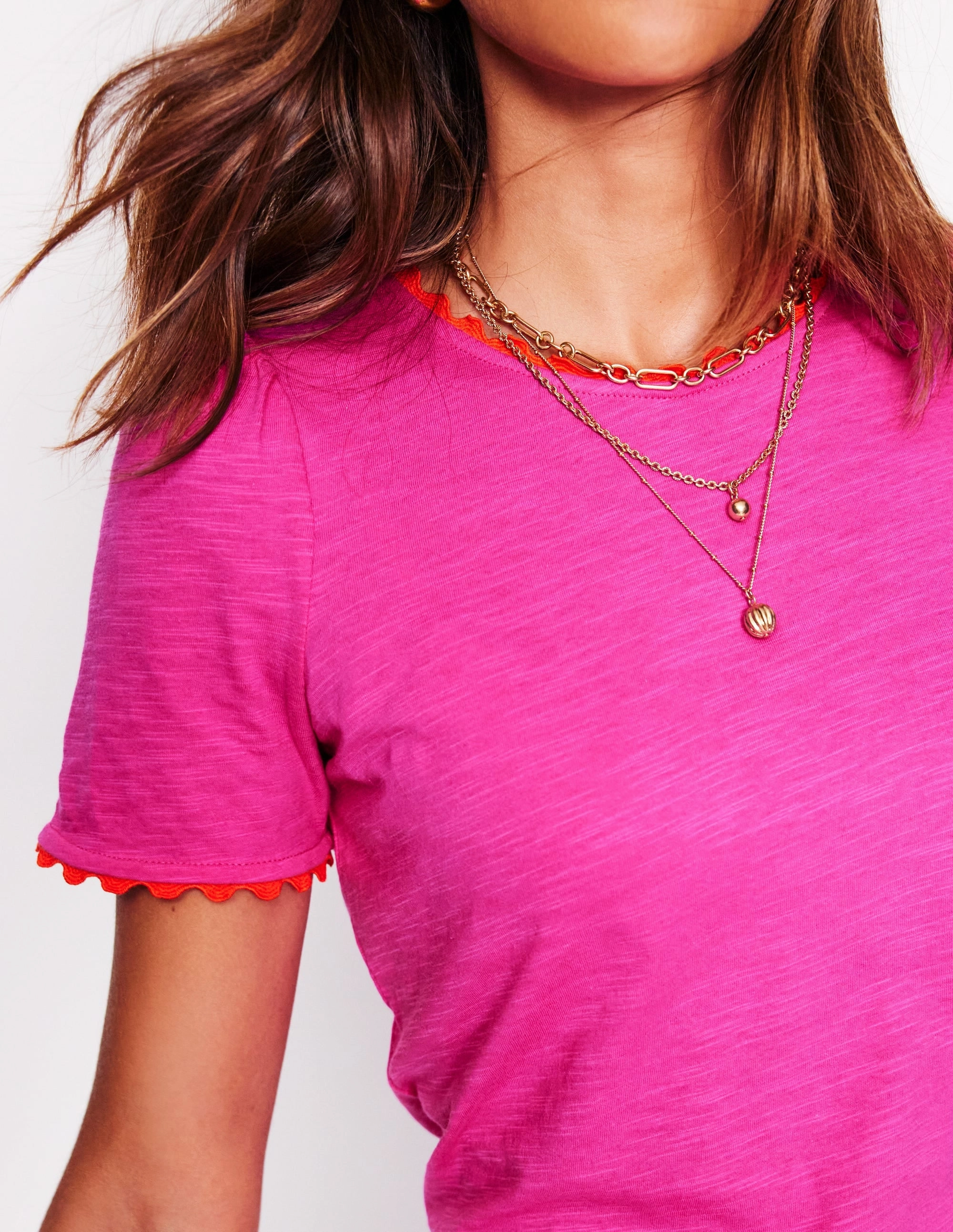 Quick-Drying Shirt Ali Ricrac T-shirt-Cosmos Pink