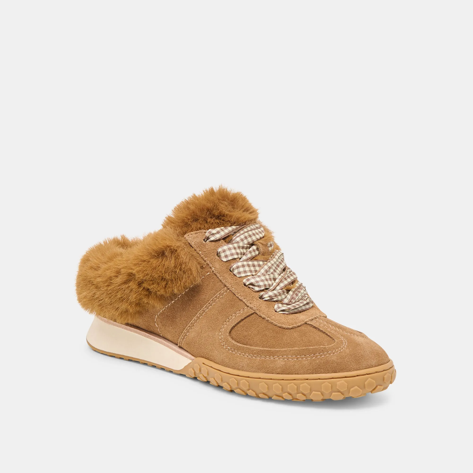 Breathable Form IZZEY PLUSH SNEAKERS LT BROWN SUEDE