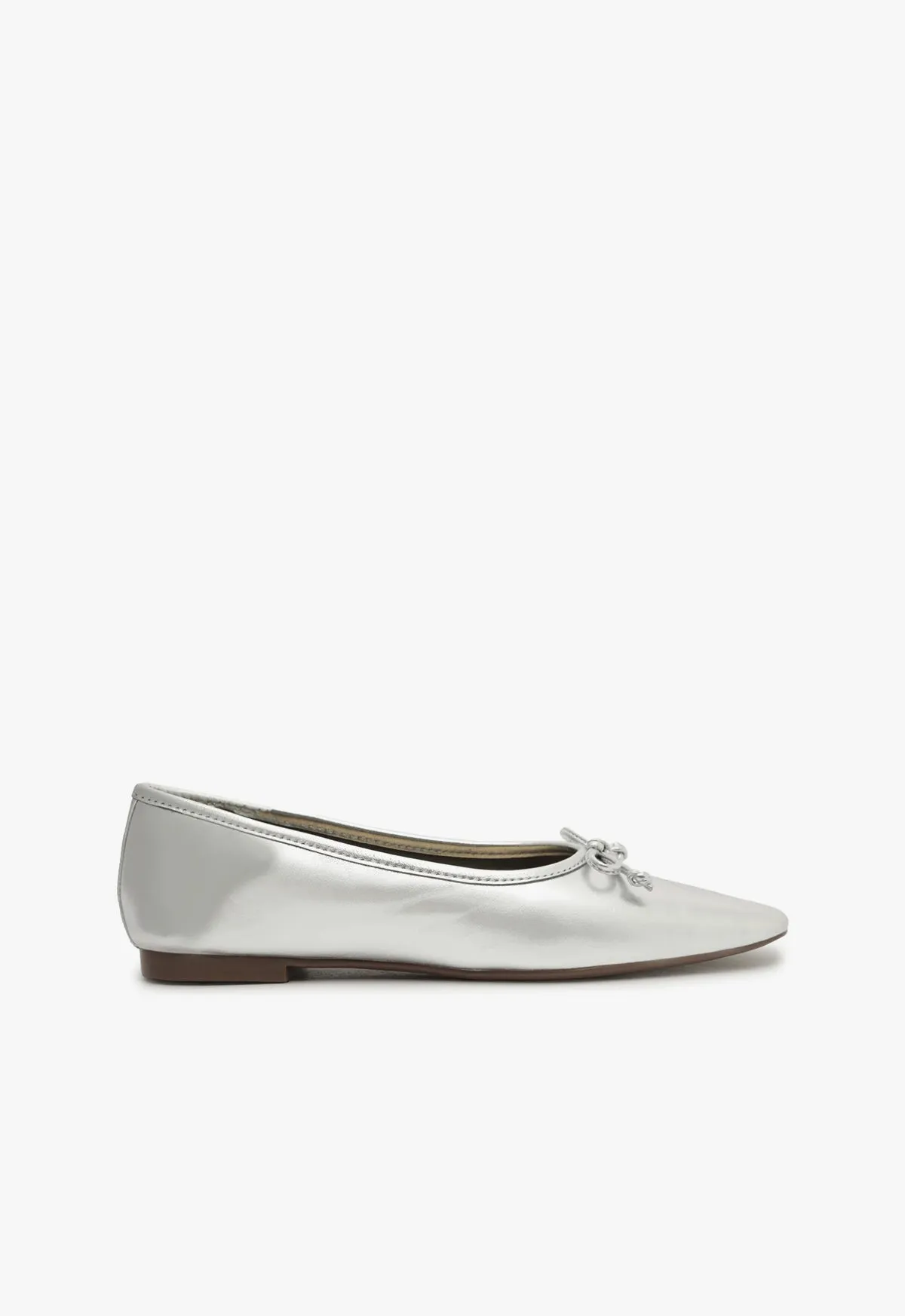 Street Mood Arissa Silver Leather Ballet Flat