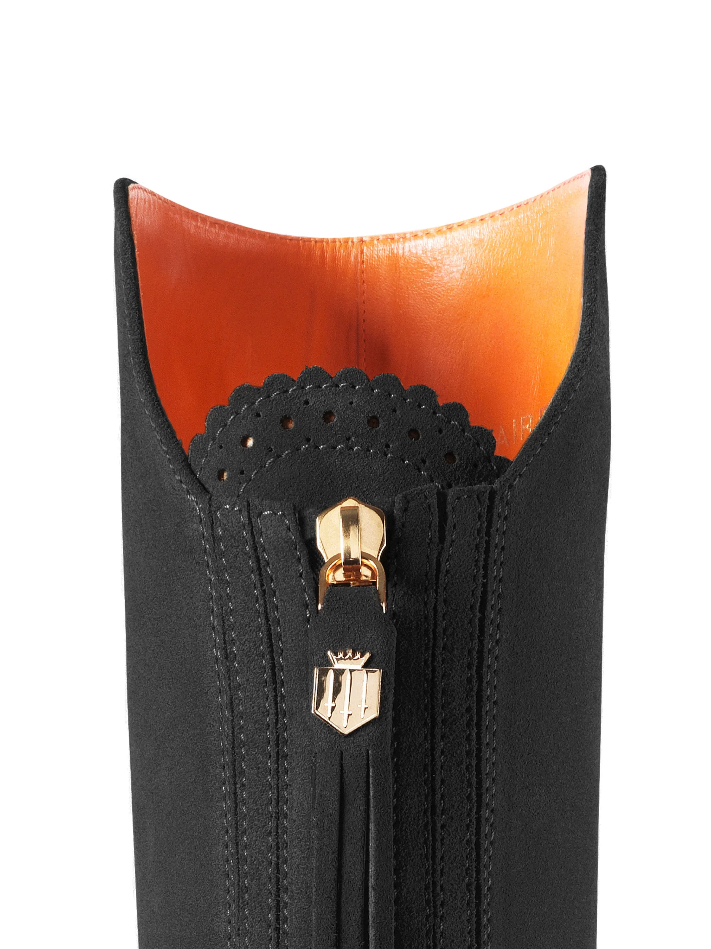 Protective Finish Rough Trail Hiker Heeled Amira - Black Suede