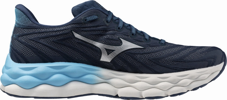 durable running option Mizuno Wave Sky 8 Mens Running Shoes - Blue