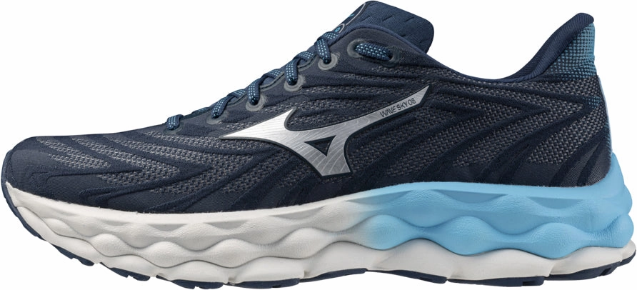 foot - ventilation running shoes Sweat Wicking Mizuno Wave Sky 8 Mens Running Shoes - Blue