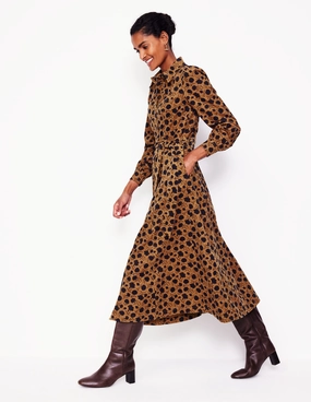 Fold-Over-Detail Aubrey Cord Midi Shirt Dress-Rubber, Silhouette Sprig