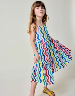 Formal-look Family Vibe Aurelia Tiered Twirly Dress-Multi Wave