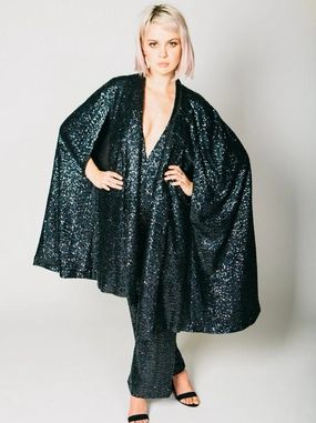 Consent Any Old Iron Black Sequin Cape