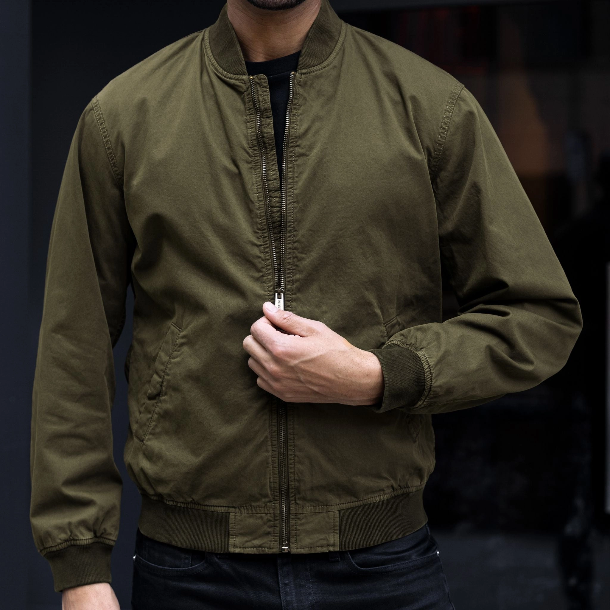 mid-length Alpha M Bomber | Army Green
