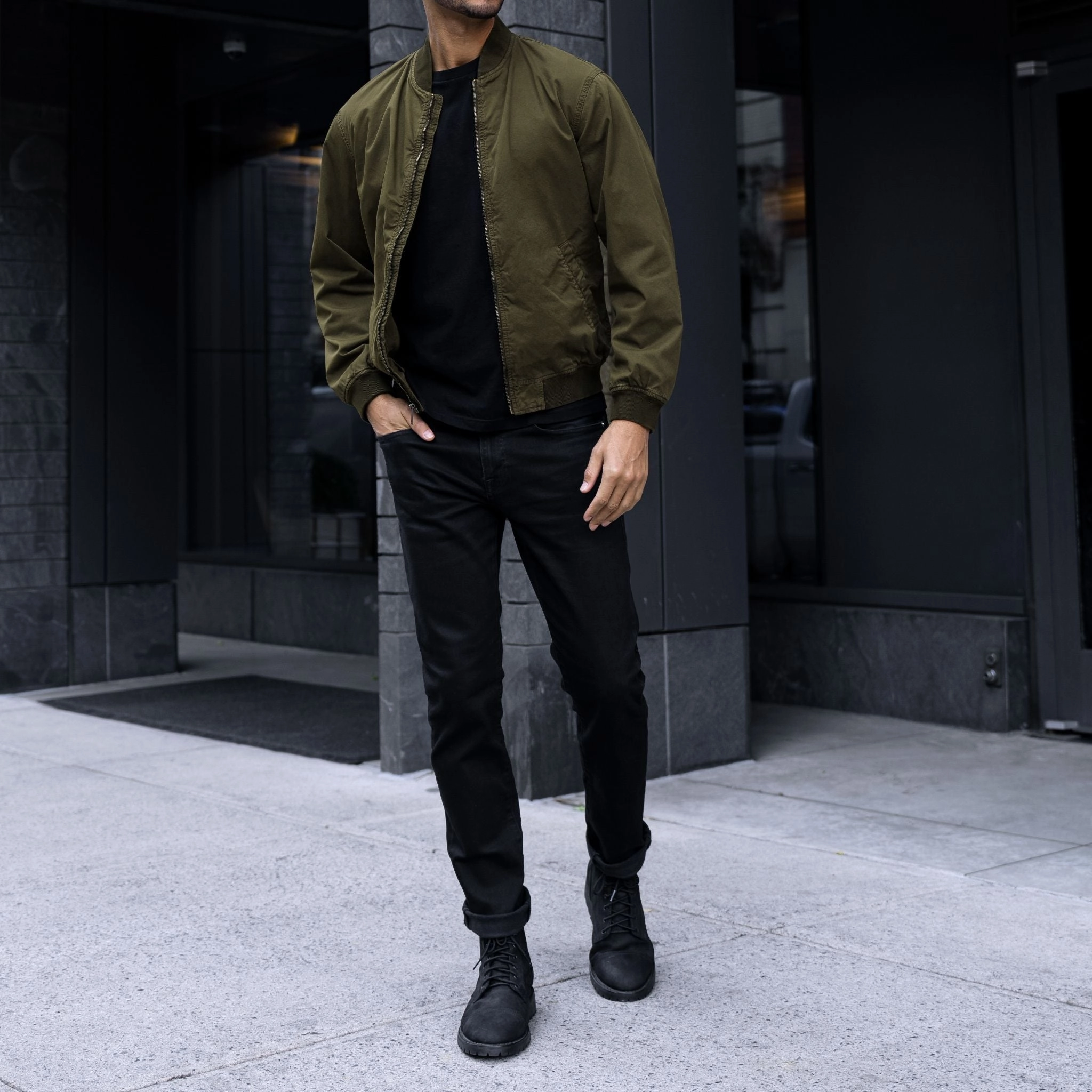 snap closure Alpha M Bomber | Army Green