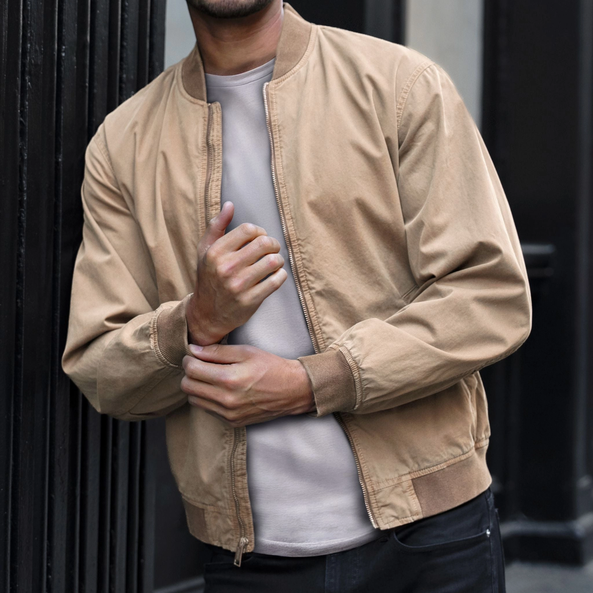 Alpha M Bomber | Taupe Abrasion Resistant Fabric Chic
