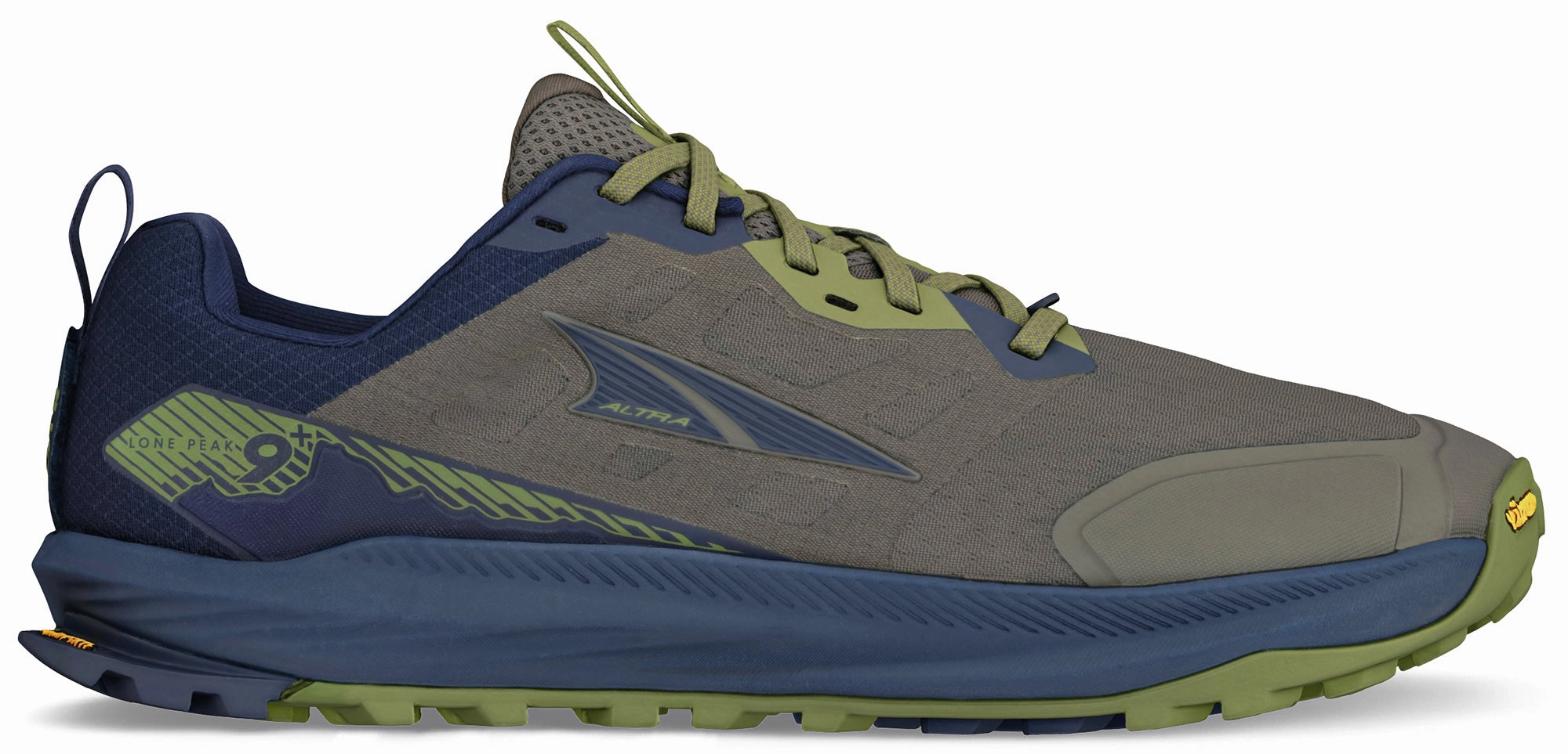 Altra Lone Peak 9  Mens Trail Running Shoes - Green lace - up footwear marathon - specific shoes