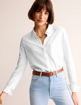 Soft Brushed Finish Urban Smart Amelia Jersey Shirt-White